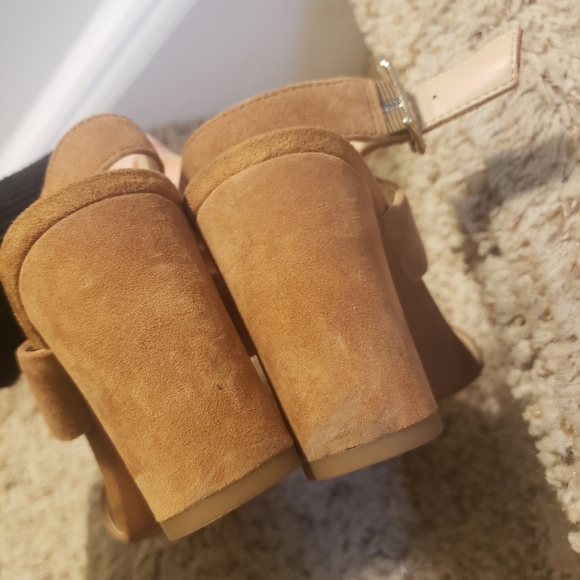 Franco sarto tan suede block heel sandals size 8 - Picture 3 of 4